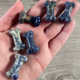 Small Carved Crystal Dog's Bone in Multiple Gem Varities