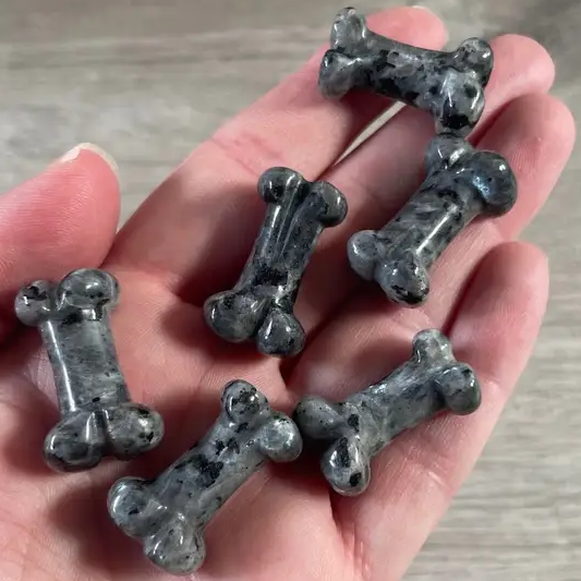 Small Carved Crystal Dog's Bone in Multiple Gem Varities