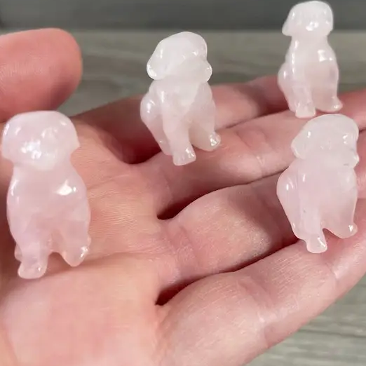 Mini Carved Crystal Labradors in Various Gemstones and Minerals