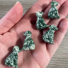 Mini Carved Crystal Labradors in Various Gemstones and Minerals