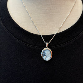 Agate Dog Cameo Necklaces
