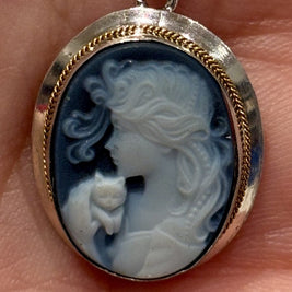 Agate Dog Cameo Necklaces