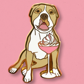 Dogs with Drinks Enamel Pins