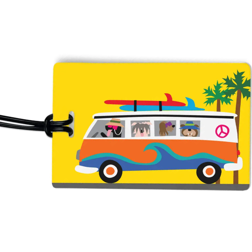 Bold and Colorful Dog Themed Luggage Tags