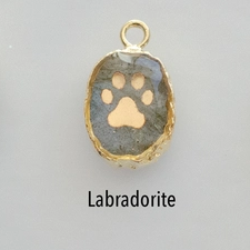 Natural Gemstone Paw Print Necklaces