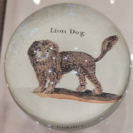 Antique and Vintage Dog Prints on Hand Blown Glass Objects