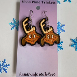 Dog & Art Themed Hand Painted Wooden Earrings