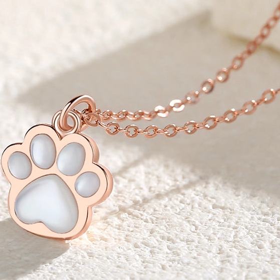 Dog Paw Pendant Necklaces
