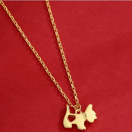 Terrier Heart Charm Necklace