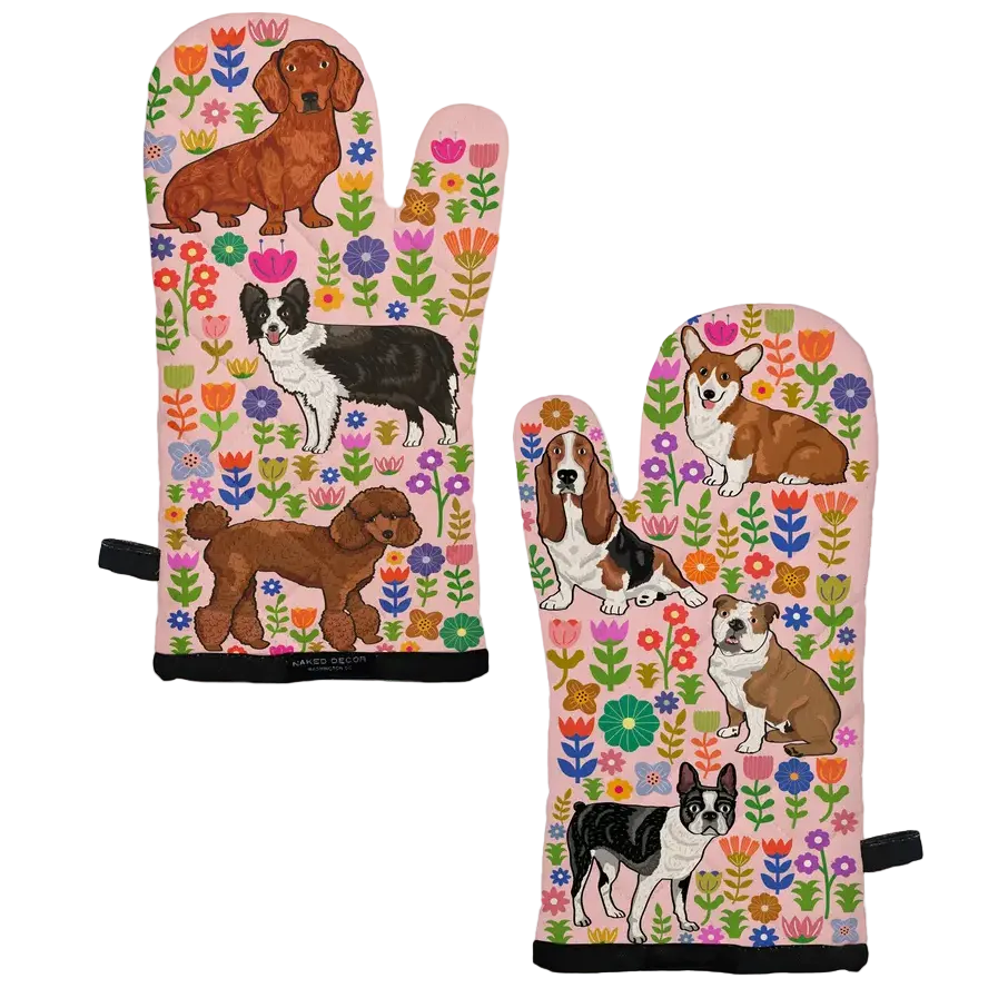 Dog Art Inspired Oven Mitts & Potholders