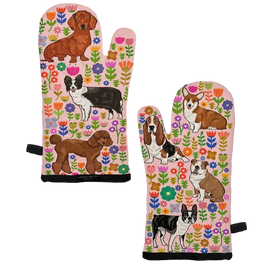 Dog Art Inspired Oven Mitts & Potholders