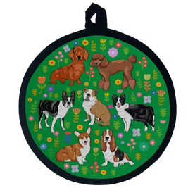 Dog Art Inspired Oven Mitts & Potholders