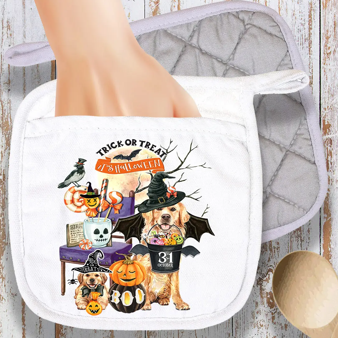 Trick or Treating Dogs Potholder