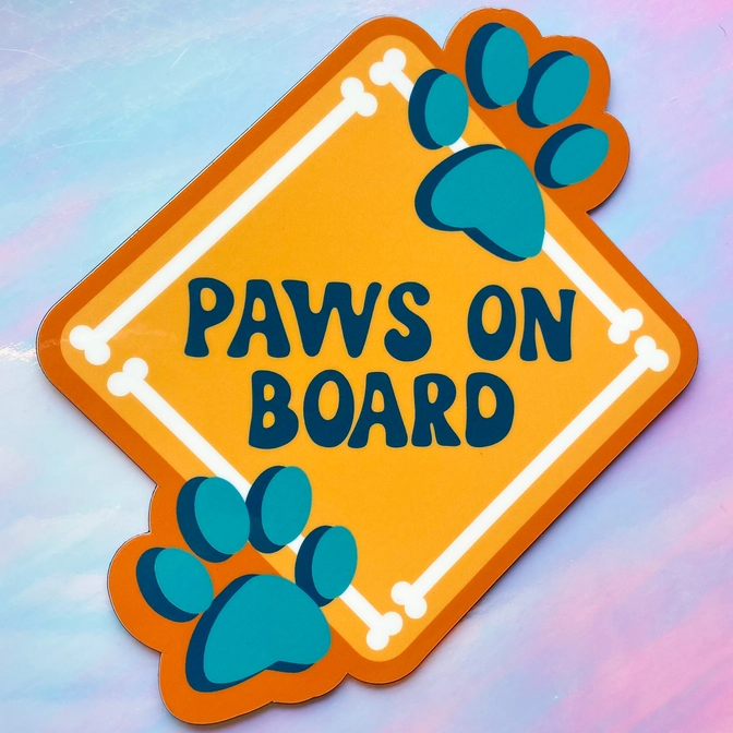 Paws on Board Car Magnet
