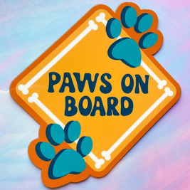 Paws on Board Car Magnet