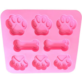 Paw and Bone Shaped Print Shaped Silicone Mold Trays