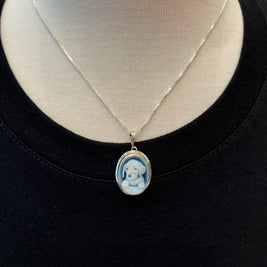 Agate Dog Cameo Necklaces