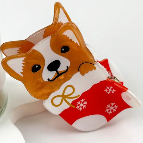 Wintery Dog Themed Hair Claws