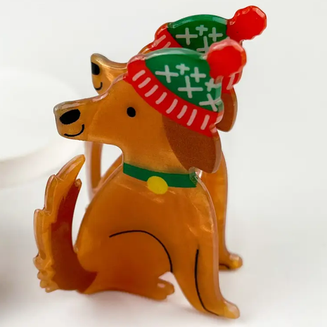 Wintery Dog Themed Hair Claws