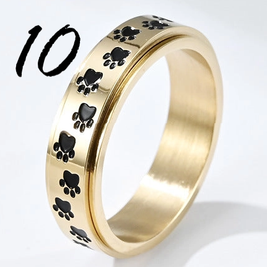 Paw Print Spinner Rings