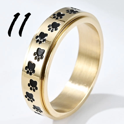 Paw Print Spinner Rings