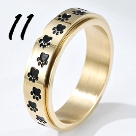 Paw Print Spinner Rings