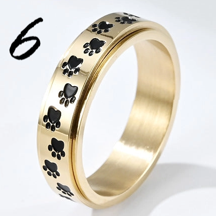 Paw Print Spinner Rings