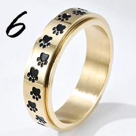Paw Print Spinner Rings