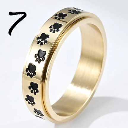 Paw Print Spinner Rings