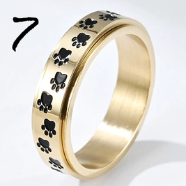 Paw Print Spinner Rings
