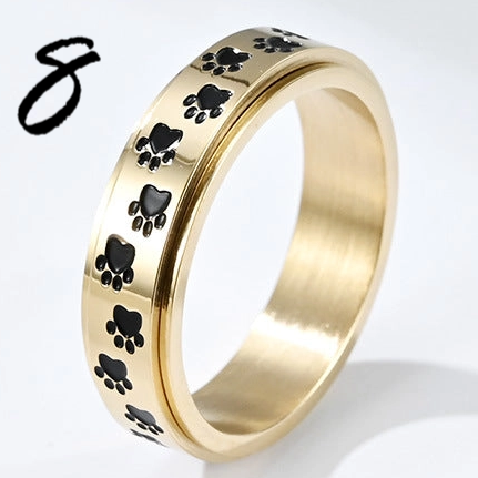 Paw Print Spinner Rings