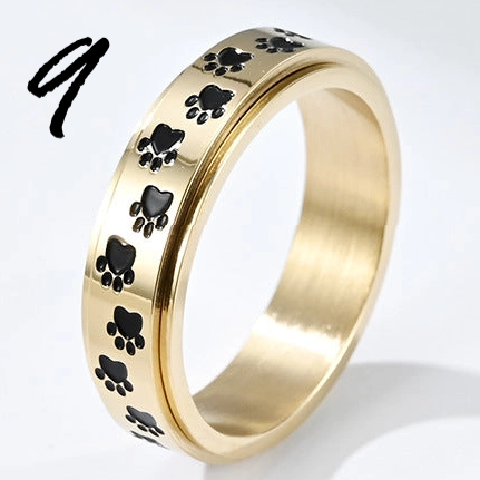 Paw Print Spinner Rings