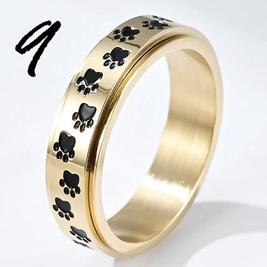 Paw Print Spinner Rings