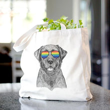 Load image into Gallery viewer, Dogs in Rainbow Glasses Tote Bags
