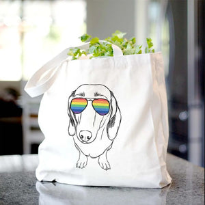 Dogs in Rainbow Glasses Tote Bags