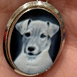 Agate Dog Cameo Necklaces