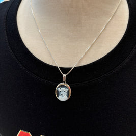 Agate Dog Cameo Necklaces