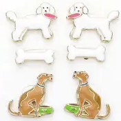 Dog Themed Enamel Stud Earring Trio