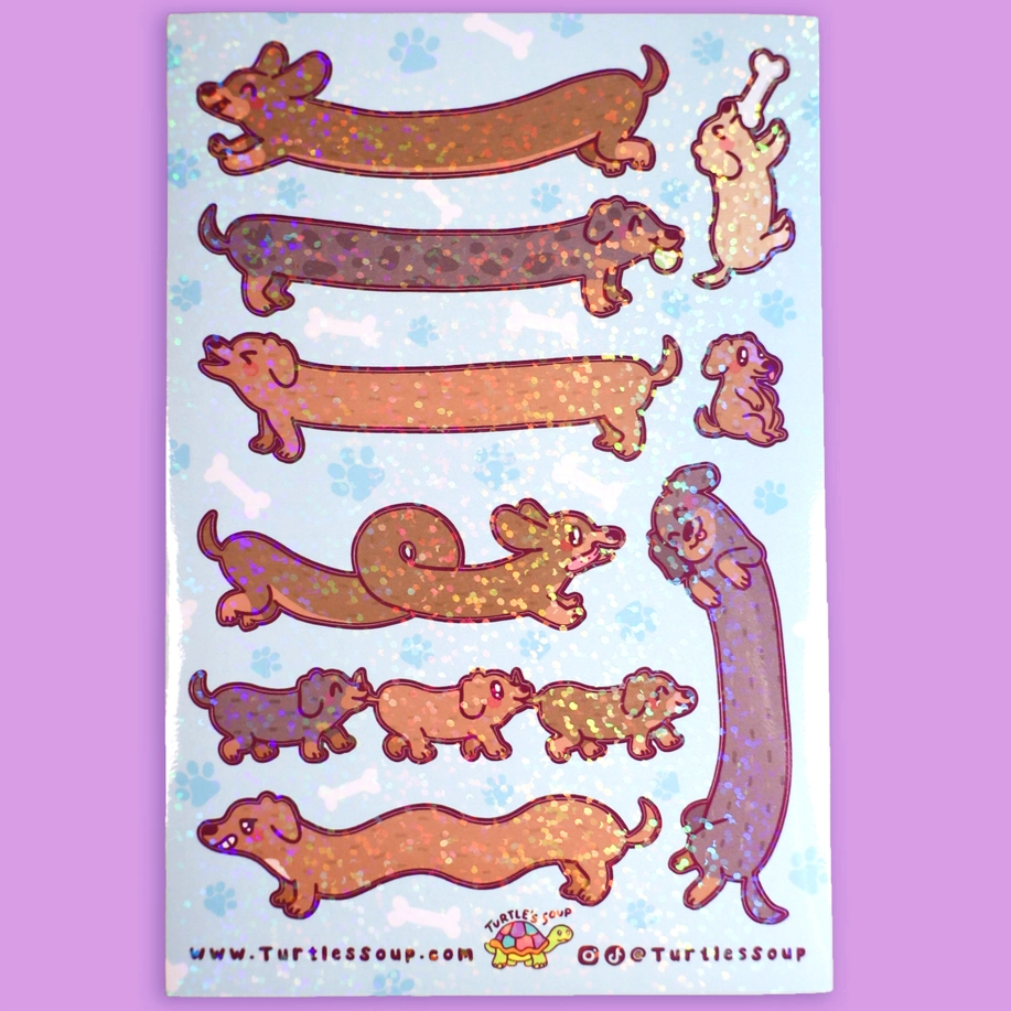 Holographic Dachshund Sticker Sheet