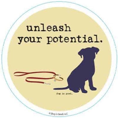 Circular Dog Themed Inspirational Stickers