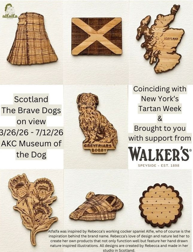 Hand Designed Bamboo Magnet Collection by Scottish Artist