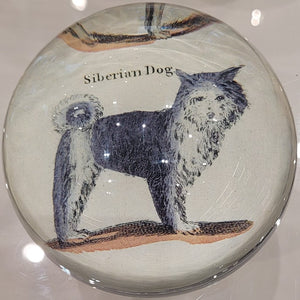 Antique and Vintage Dog Prints on Hand Blown Glass Objects