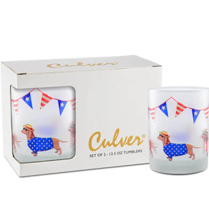 Frosted Old Fashion Glasses by Culver