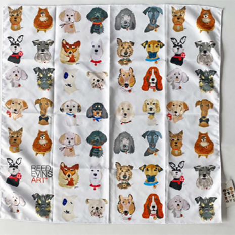 22" Square Handkerchief of Multiple Breeds
