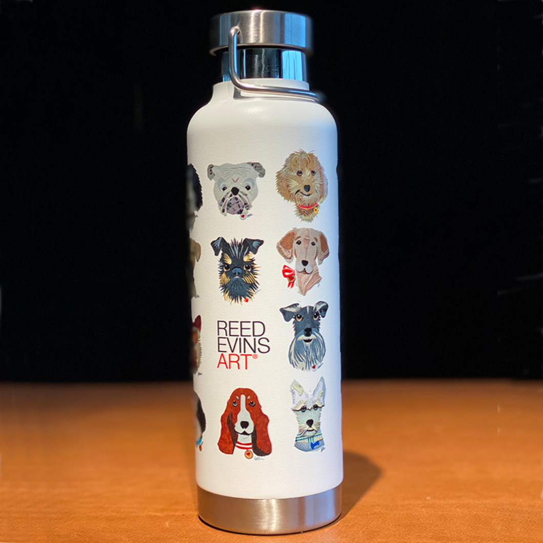 White Stainless Steel Bottle from Reed Evins Art