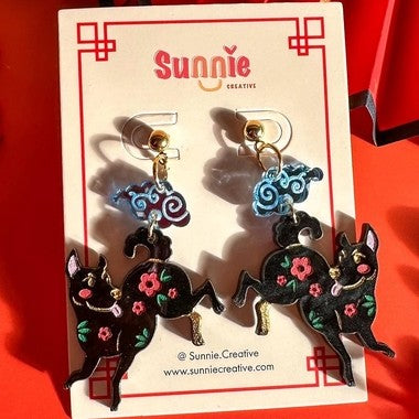 Hand Painted Laser Cut Acrylic Earrings