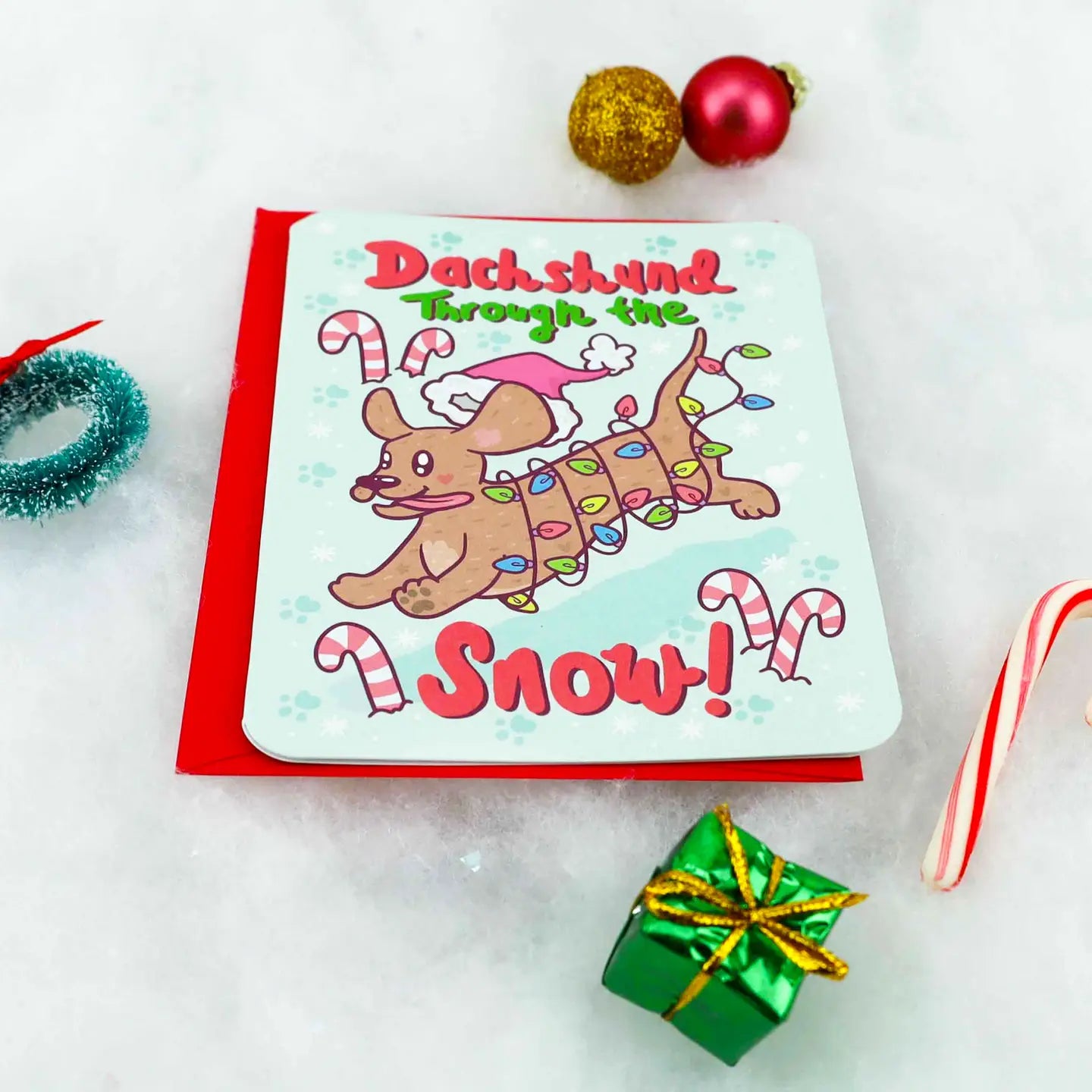 Dachshund Through the Snow Greeting Card