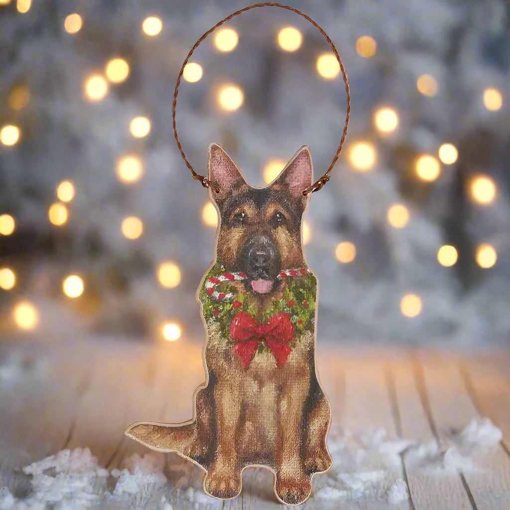 Rustic Wooden Dog Ornaments