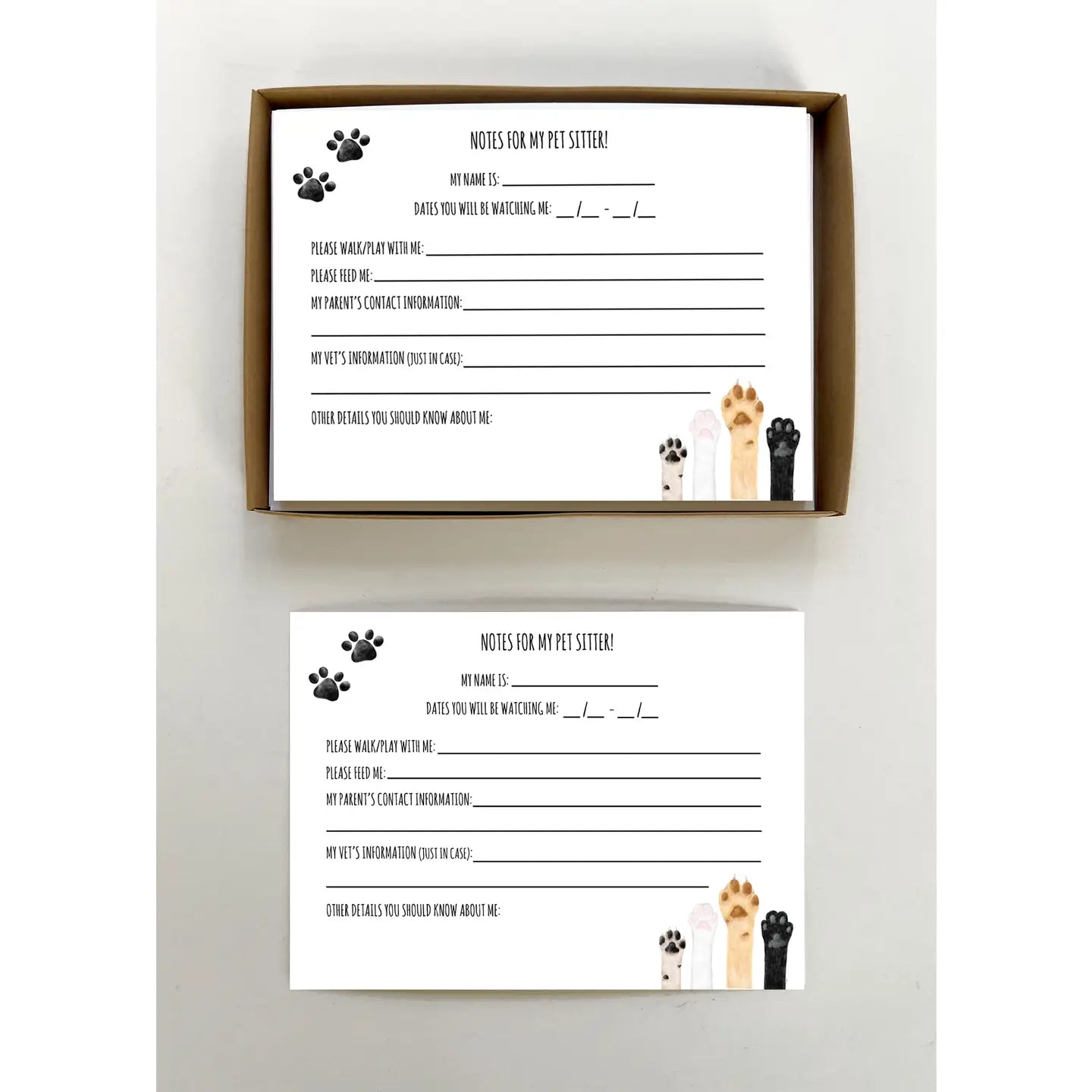 Note Packs for Pet Sitters and Vice Versa