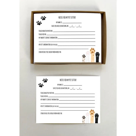 Note Packs for Pet Sitters and Vice Versa